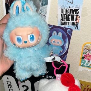 Blue Furry Monster Plush Toy Labubu